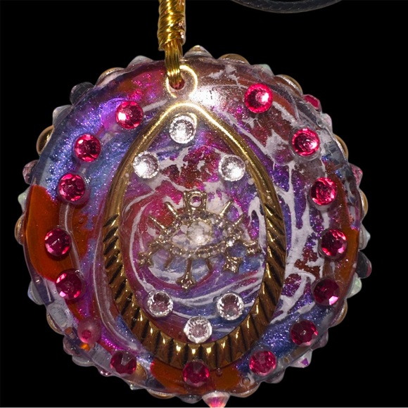 Multi Colored Eye of Horus Charm Pendant Necklace - Picture 2 of 10